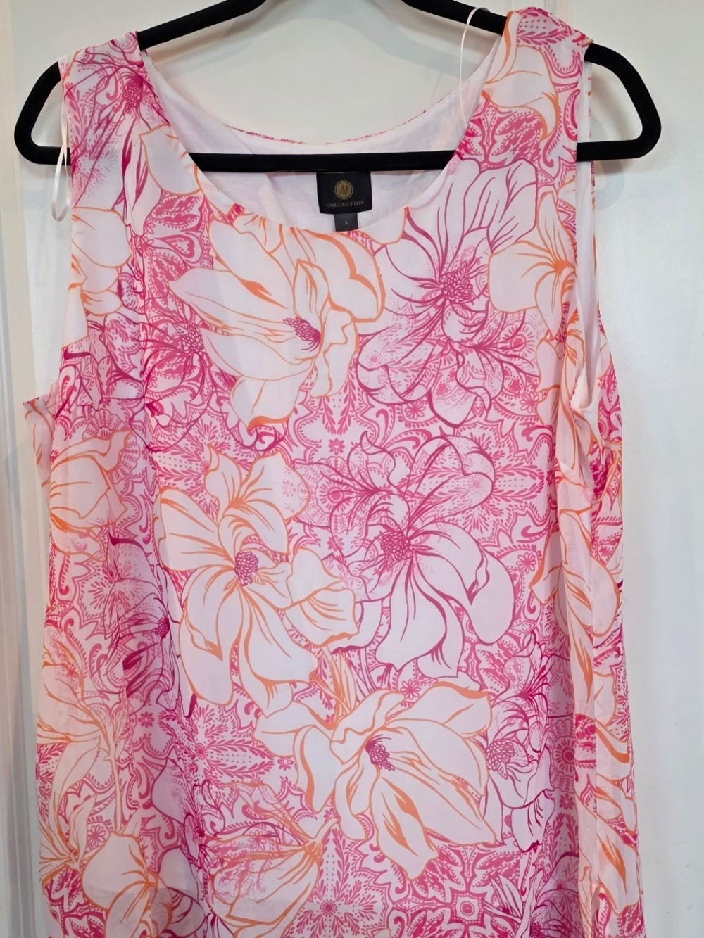 Collection B Pink and Peach Floral Sleeveless Camisole